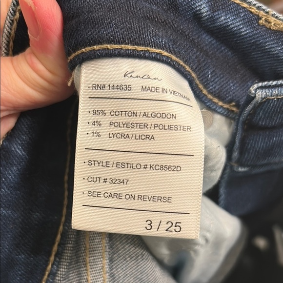 KanCan Women Distressed Dark Wash Straight Leg Jeans Size 3/25 - Picture 5 of 5